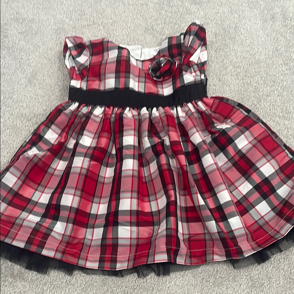 Toddler Girls Size 18 Months Red and Black Plaid Dress